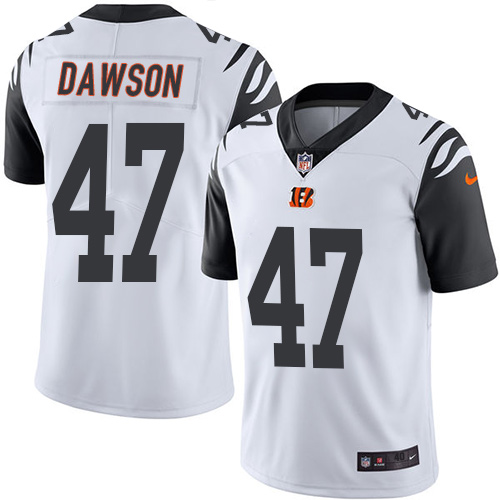 Men's Elite Paul Dawson Nike Jersey White - #47 Rush NFL Cincinnati Bengals